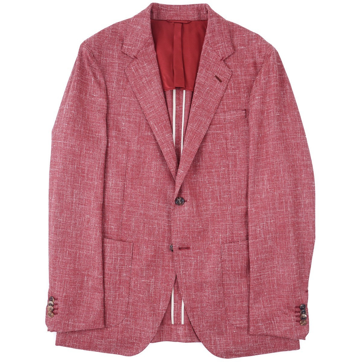 Brett Johnson Berry Red-Pink Woven Wool-Silk-Linen Sport Coat 42R (Eu 52) NWT