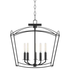 Quorum International 2812-18 Mantle 5 Light 19"W Pendant - Black