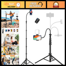 86" Tall Phone Tripod with Flexible Gooseneck Remote for iPhone Smartphones