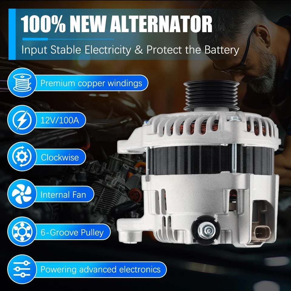 New Alternator For Mazda 3 2014-2018 CX-3 2016-2018 CX-5 2013-2016 2.0L L4 20288 Foto 3 de 4