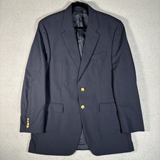 Lauren Ralph Lauren Men's Navy Blue Blazer Vintage 1998 100 Wool 42L Made In CA