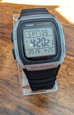 Casio W-96H  Digital Watch Timer Mod Alarm Chrono 50M WR Fair/Running