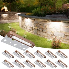 12 Pack 7 Inch Retaining Wall Lights, Waterproof LED Hardscape Lighting, Cutt...