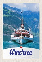 Holzschild 18X12 Cm Urnersee Schweiz Europa Schiff Bildmotiv Reisemotiv Abenteue
