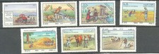 Afghanistan 1984, Farmer s day, Oxes, Donkeys, Wheat crop, MNH