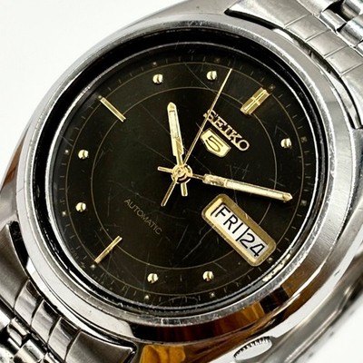 SEIKO 70093040 Wristwatch Automatic Black Dial Mens Seiko 5 Day Date