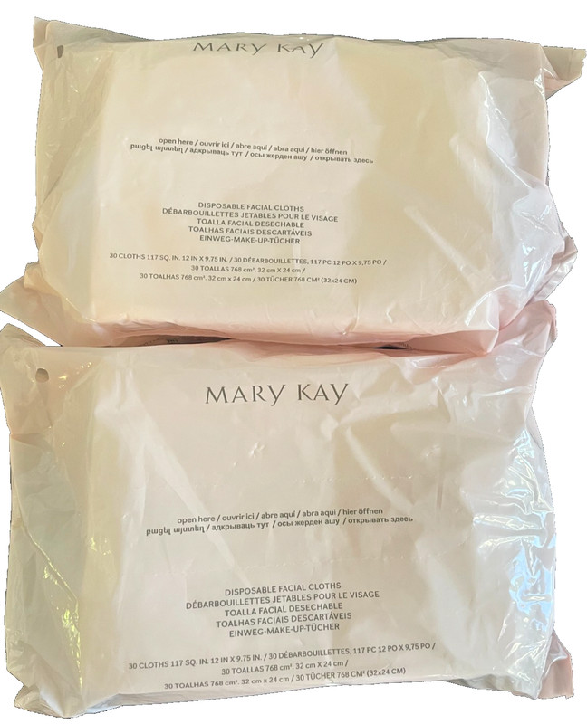 NEW & Sealed Mary Kay Disposable Facial Cloths Lot Of 2 Packs, 30 Each