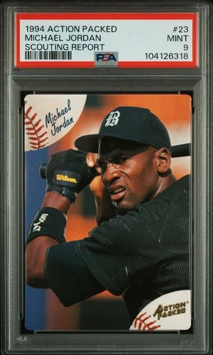 1994 ACTION PACKED SCOUTING REPORT #23 MICHAEL JORDAN PSA 9 MINT RC ROOKIE