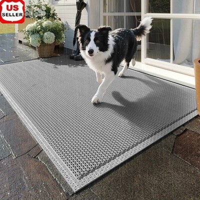Durable PVC Doormat Non-Slip Heavy Duty Outdoor Entrance Mat Absorbent Washable