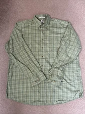 L.L. BEAN Men Green Wrinkle Free Traditional Casual Shirt XL (643)