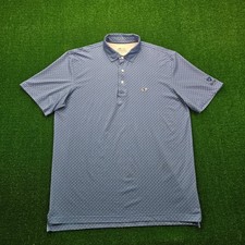 Vineyard Vines Palmero Polo Shirt Mens Large Blue Fish AOP OTG Performance Golf