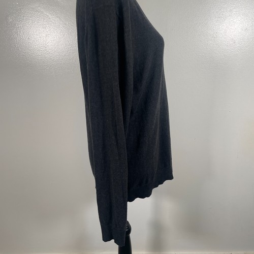 Alfani Sweater Womens Medium Gray Ribbed Hem & Cuff Regular Fit V Neck Pullover - Picture 14 of 16