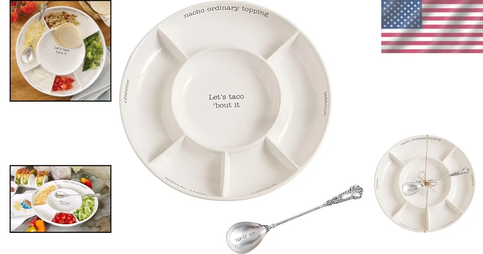 Taco Bar Condiment Serving Platter - White - Image 2 of 4