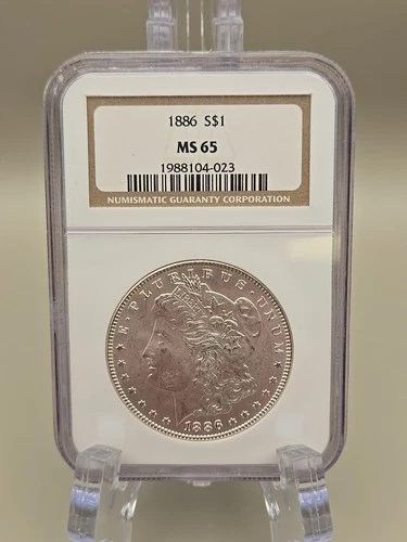1886 Morgan Silver Dollar $1 - NGC MS 65