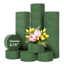 48 PCS Round Floral Foam Blocks 3.15 Inch DIY Flower Arrangement Kit Wet Green