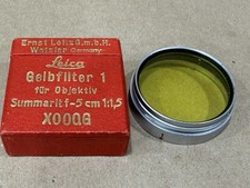 Leica Gelbfilter 1 Yellow for 5cm f/1.5 Summarit XOOQG w/ Red Original Box -Nice