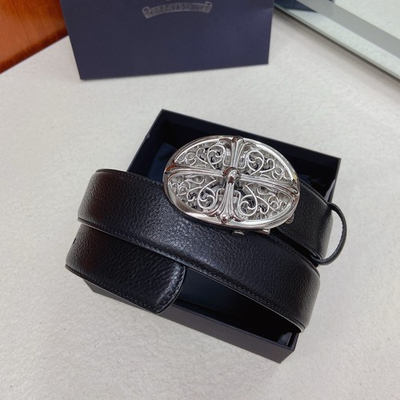 #ad #ad Chrome Hearts Street Hip Hop Cowhide Belt — Width: 3.8 cm $239.00