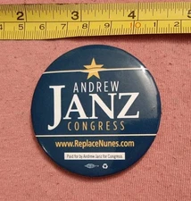 Andrew Janz For Congress Political Campaign Button Pin Pinback 2018 California