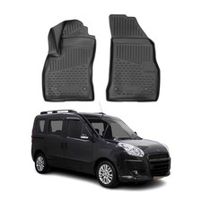 OMAC Gummimatten Fußmatten für Fiat Doblo Maxi 2015-2021 TPE Matten Schwarz 2x