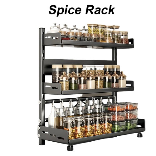 3-Etagen Gewürzregal Gewürzständer KüchenOrganizer Gewürzhalter Organizer 45kg - Bild 9 von 12