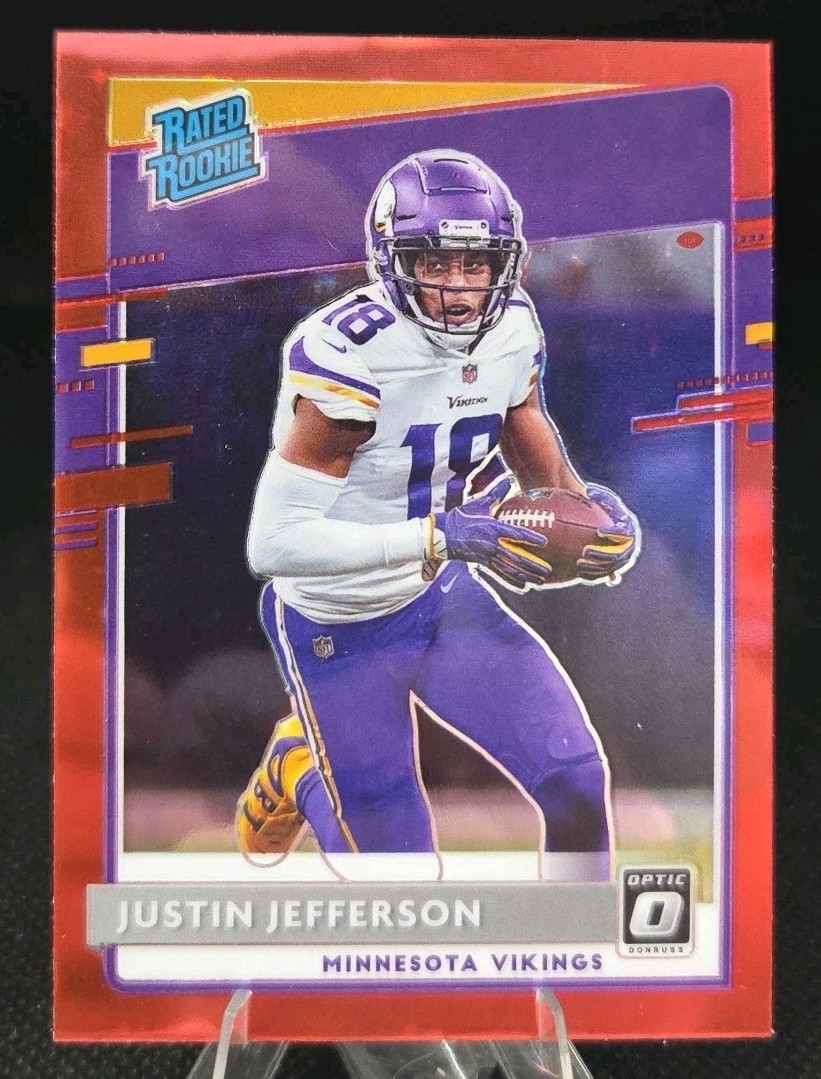2020 Panini Donruss Optic Football Justin Jefferson #163 Red Hyper Rated Rookie 