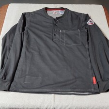 Bulwark Flame Resistant Work Shirt QT40CH4 S-RG Gray 70 Cotton 30 Polyester