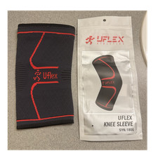 Uflex Athletics Compression Knee Sleeve SYK-1800 Small Black Red Breathable