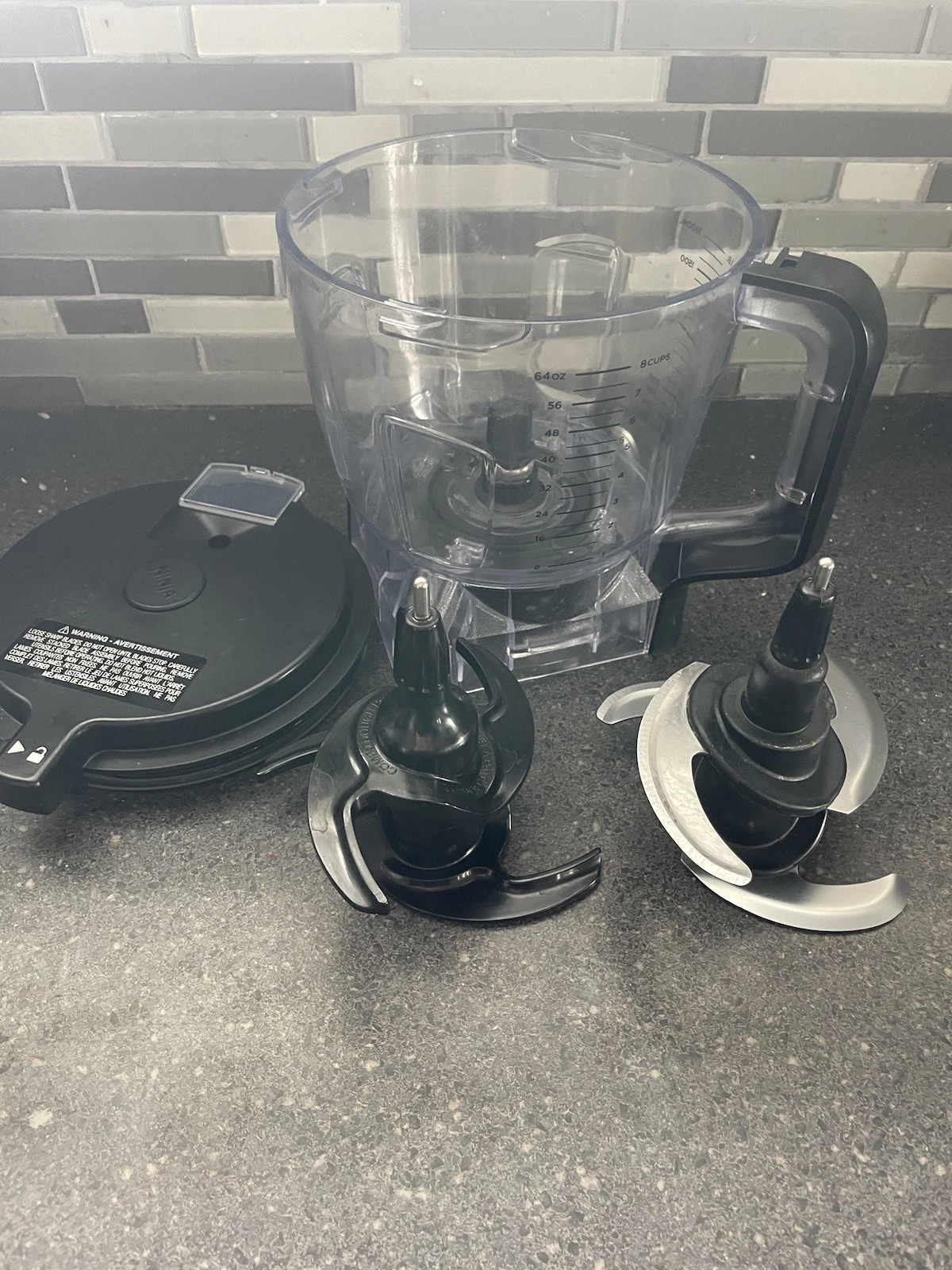 Ninja Pro Blender Food Processor Bowl 64 oz 8 Cup w/ 2 Blades 1 Dough BN Series