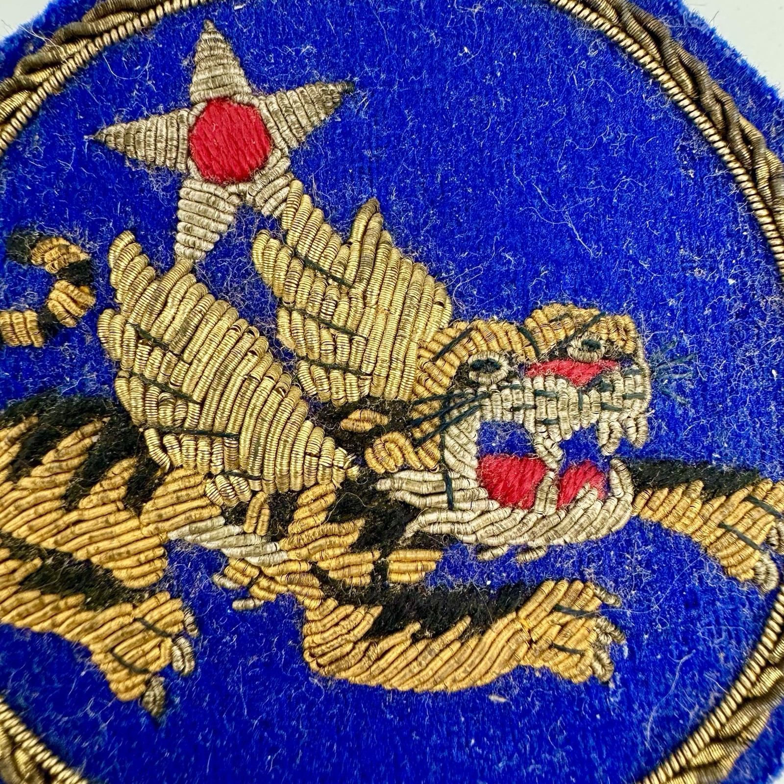 WWII Flying Tigers 14th AF Hand-Painted Leather Patches • Theater-Made Authentic