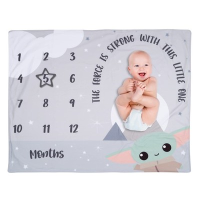 Star Wars The /Grogu/Baby Yoda Fleece Milestone Blanket w/Star