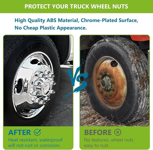 20 Pack Lug Nut Covers for Semi Trucks, 33mm by 2-1/2" Thread On Push-on Nut Cov - Picture 5 of 7