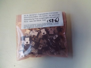 50 Stück MOSFET Transistoren FCP20N60 600V/20A/208W ON Semic. NOS (X 58 6)