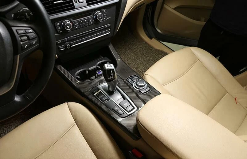 For BMW X3 F25 2014-17 Carbon Fiber Central Console Gear Shift Frame Cover Trim - Image 4 of 4