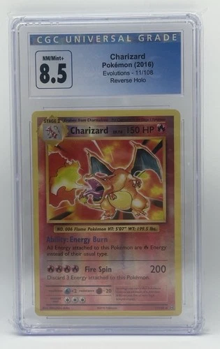 CGC Graded Charizard #11 Reverse Holo (2016) Evolutions CGC 8.5