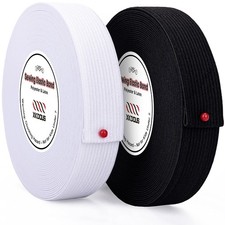 XKDOUS Elastic Band for Sewing, 1 Inch 14 Yards 2 Roll Knit Elastic Bands for...