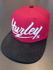 Hurley Snapback YOUTH Baseball Cap Embroidered Red / Black Hat VGC
