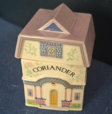 Lenox Spice Village Coriander Spice Jar w/ Lid Floral Square Ceramic Porcelain