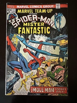 MARVEL TEAM UP # 17 FINE SPIDER-MAN & MISTER FANTASTIC-MOLE MAN STRIKES BACK