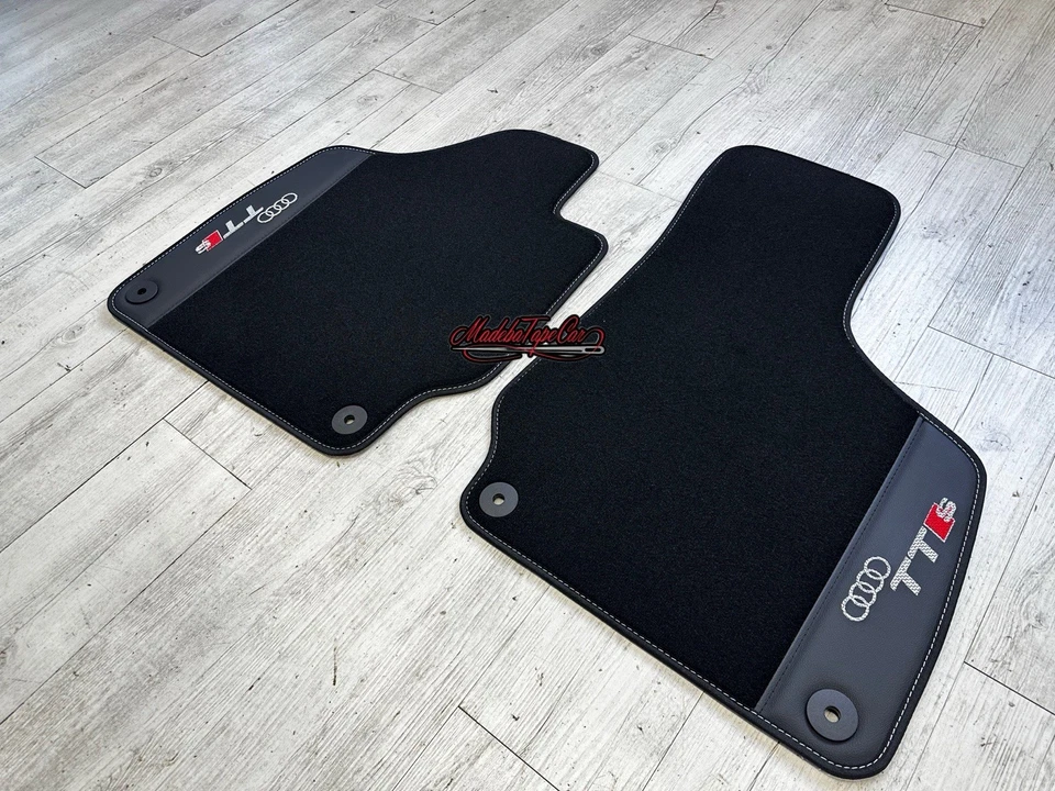 KIT TAPPETINI ANTERIORI VELLUTO INSERTO IN PELLE AUDI TT-S/RS PERSONALIZZABILI - Immagine 3 di 3