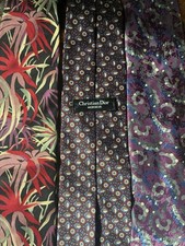 3x Christian Dior Monsieur usa made silk men’s neck tie floral very nice necktie