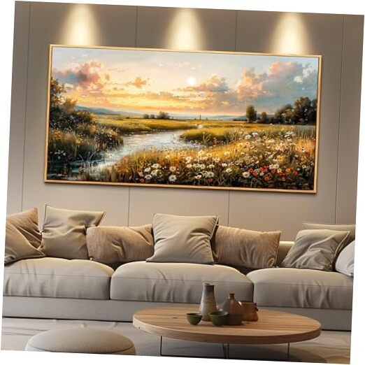 Wood Framed Canvas Wall Art For 40L