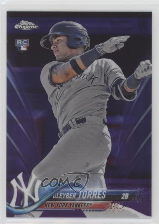 2018 Topps Chrome Purple Refractor /299 Gleyber Torres #31 Rookie RC