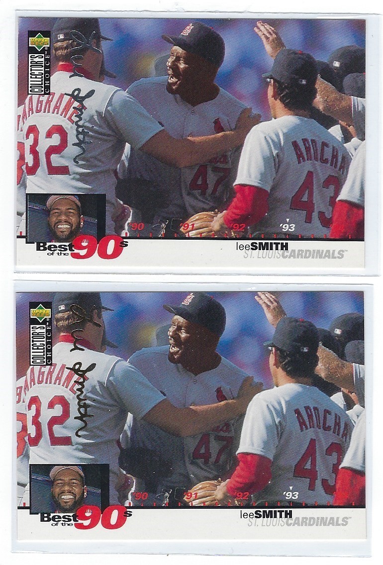 Lee Smith - 1995 Collectors Choice 57 Gold/ +1 Silver Signature - Free Shipping