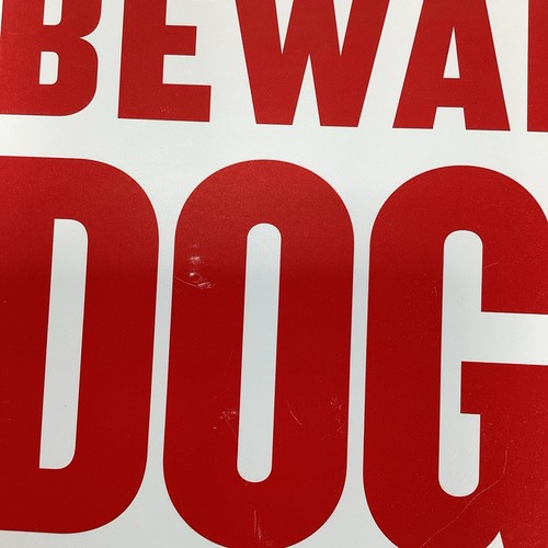 Three Beware of Dog Signs, Metal 14”x9.25” Orange/Black, Plastic 12x9” Red/White - Photo 8 sur 8