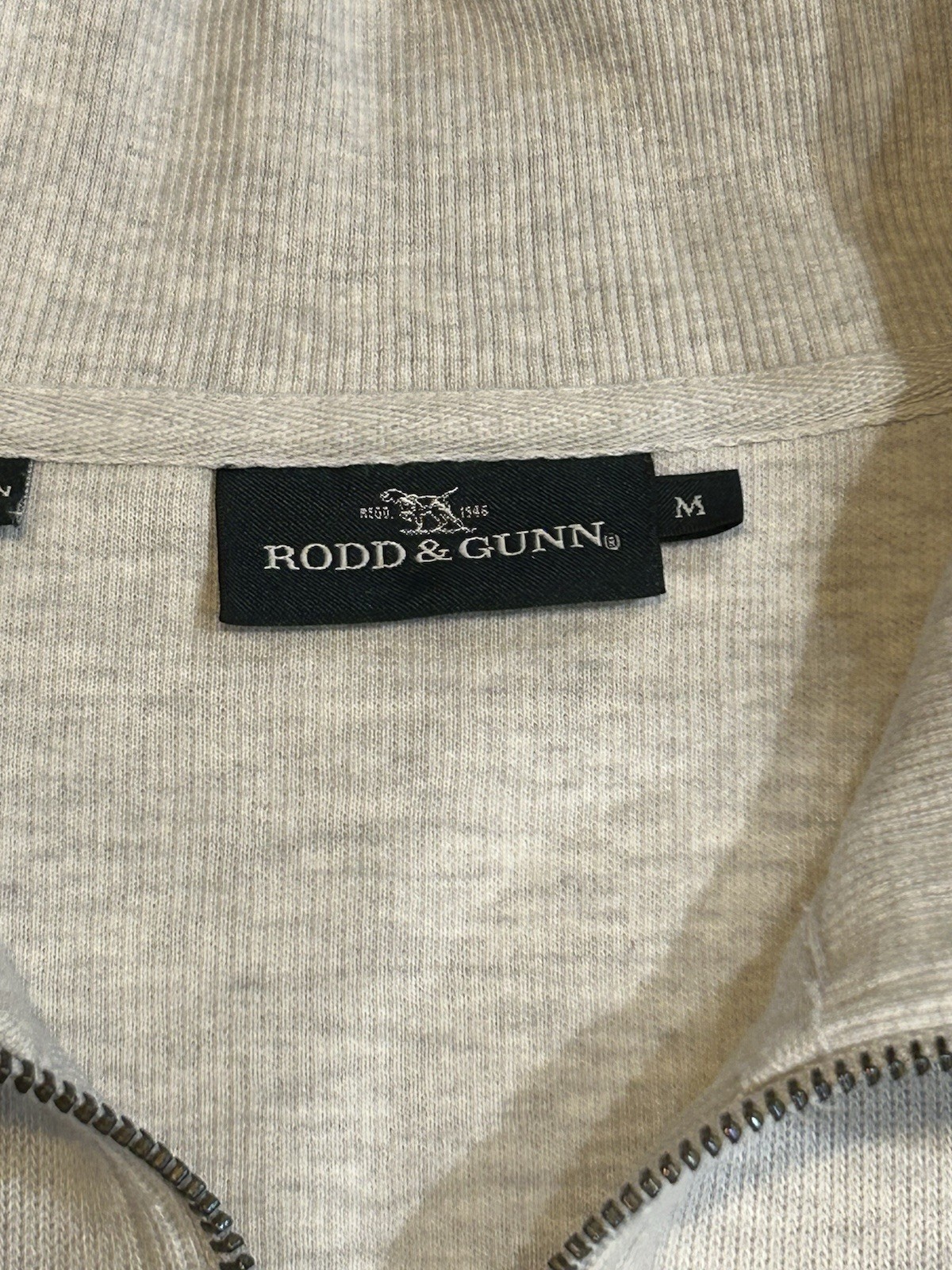 Rodd & Gunn Men’s Alton Ave 1/4 Zip Sweatshirt Light Gray Size M Hunting