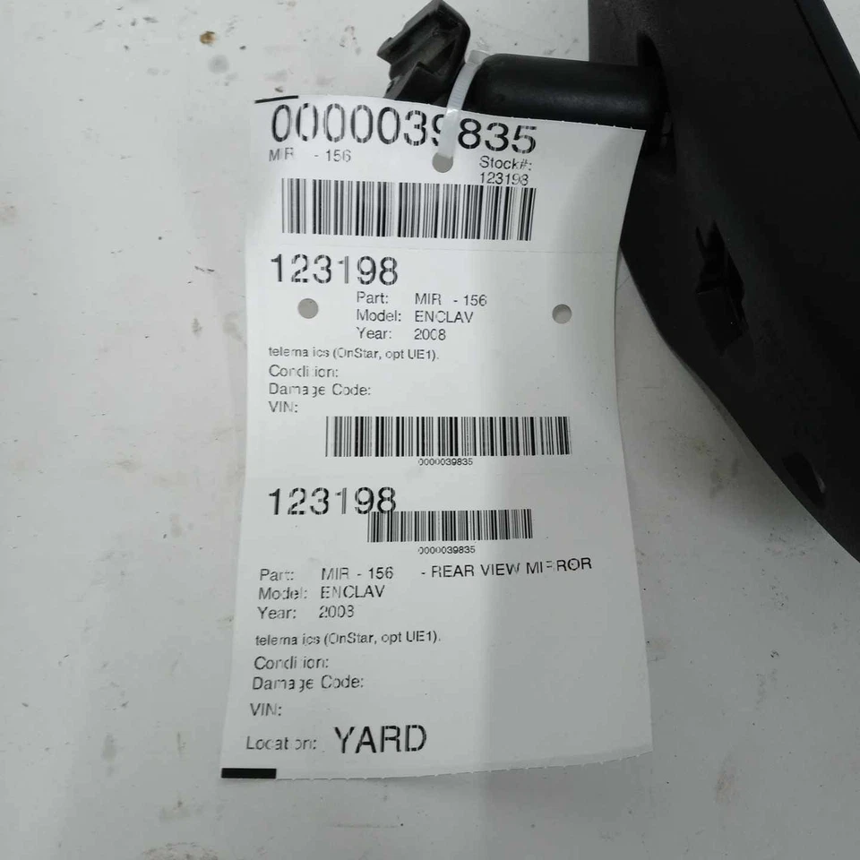 2008 Buick Enclave Rear View Mirror (onstar Opt Ue1) Light Sensitive Mirror - Image 4 of 4