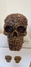 Steampunk Nuts And Bolts Gold Skull Ornament Gift Boxed