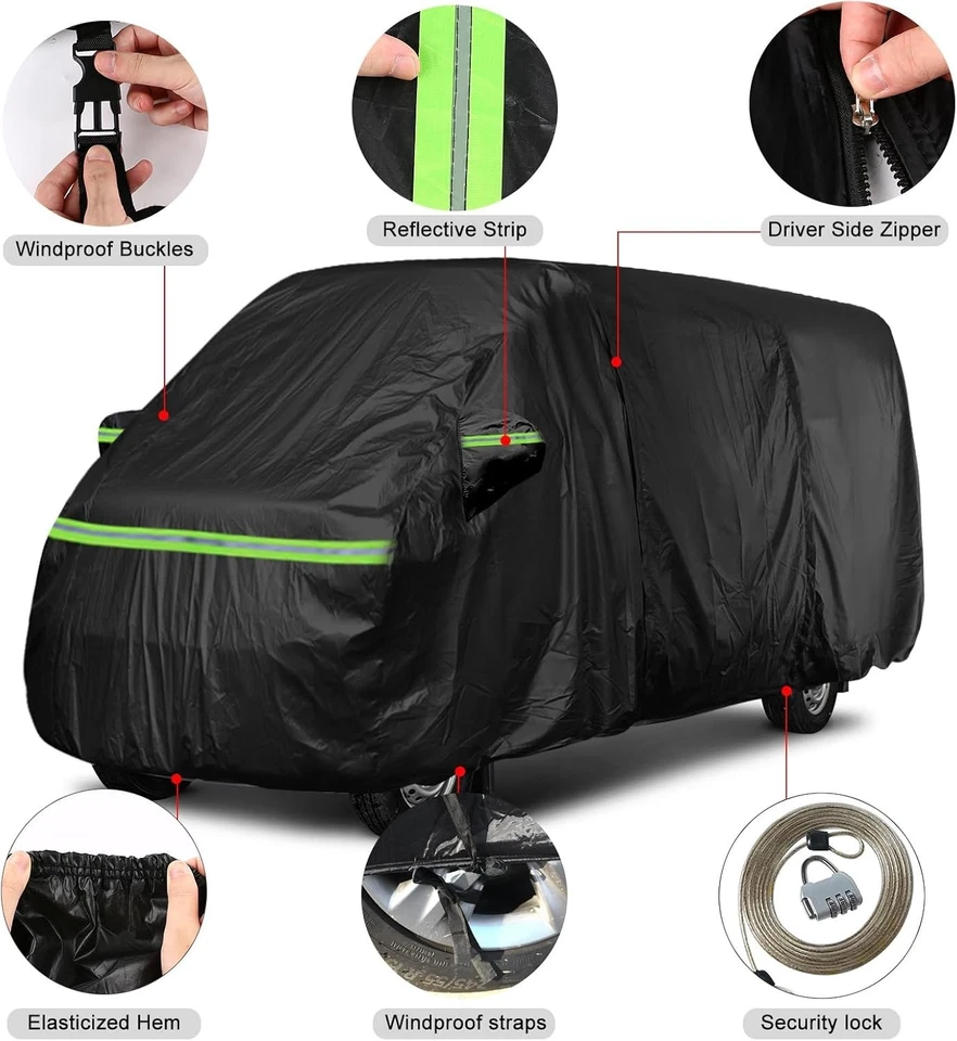For Mercedes-Benz Sprinter 144 WB High Roof Van 2002-2023 Waterproof Car Cover Foto 2 de 4