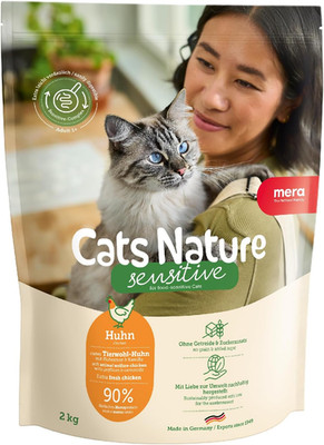 MERA Cats Nature Sensitive Huhn 2 kg Trockenfutter Katze Getreidefrei