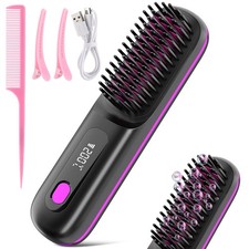 Electric Hair Straightener Comb Rechargeable & Cordless Hair Straightener Brush